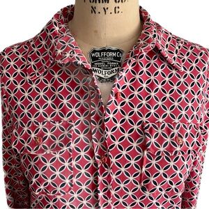 Charter Club Print Button Down Shirt Top